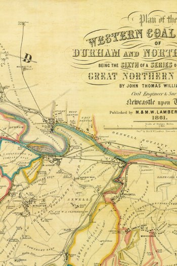 Old map showing Western Coal Districts from 1861